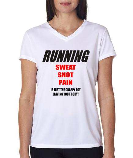 Running - Sweat Snot Pain - NB Ladies White Short Sleeve Shirt